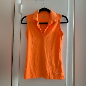 Nike Orange Fitted Polo Tank Top